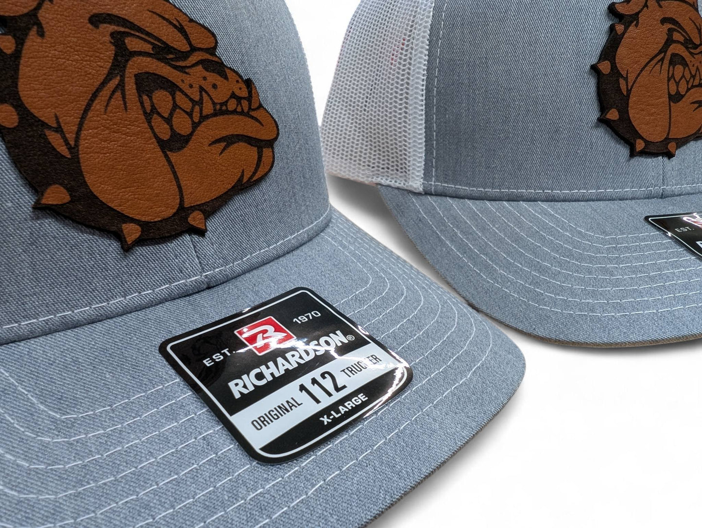 Sikeston Bulldog Grey Leather Patch Hat