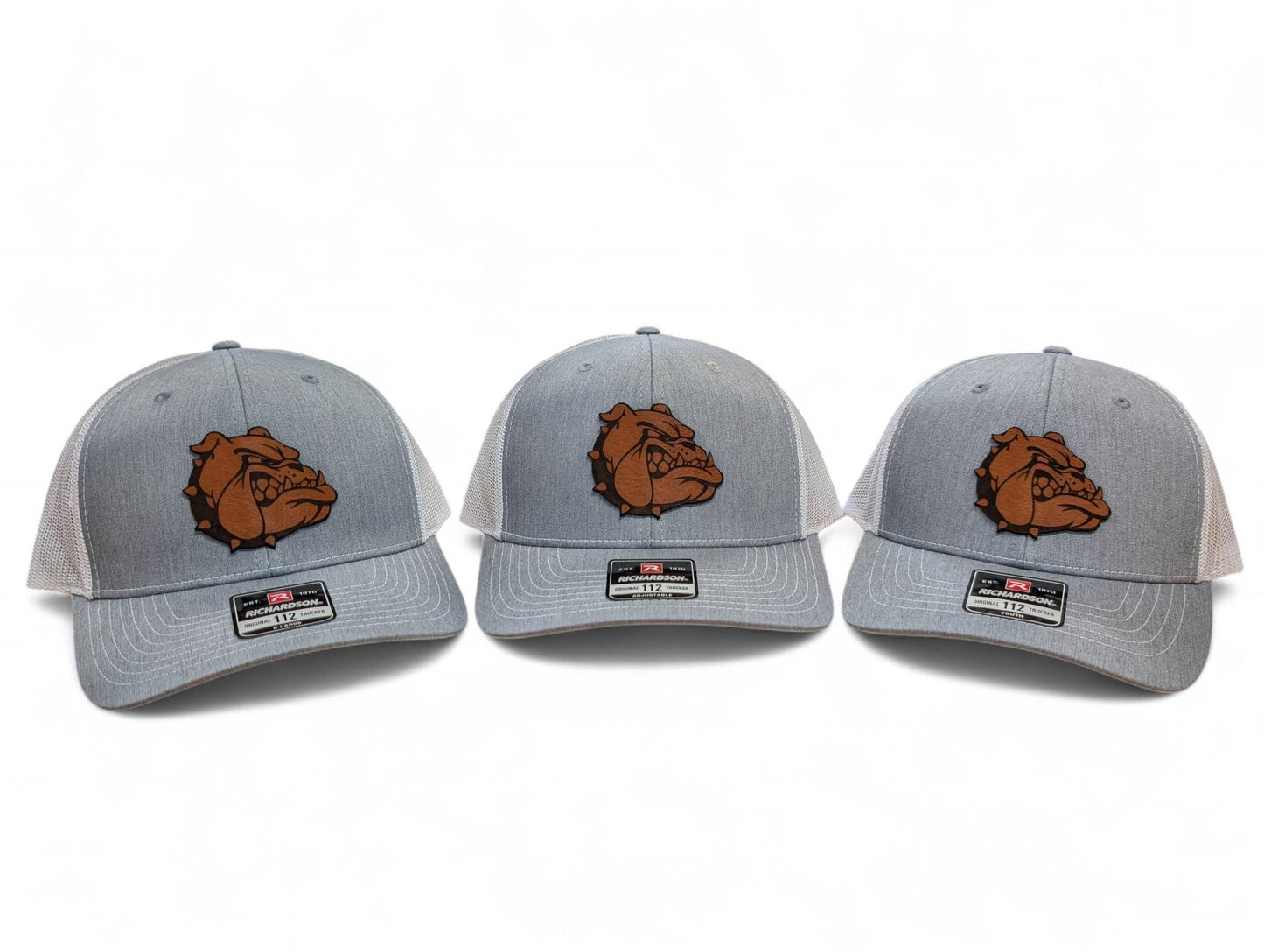 Sikeston Bulldog Grey Leather Patch Hat
